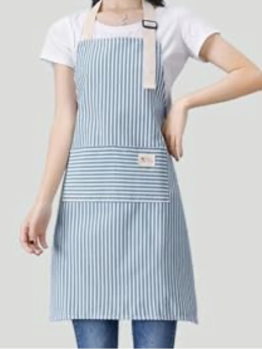 NWT No Label Blue Kitchen Apron with Pockets